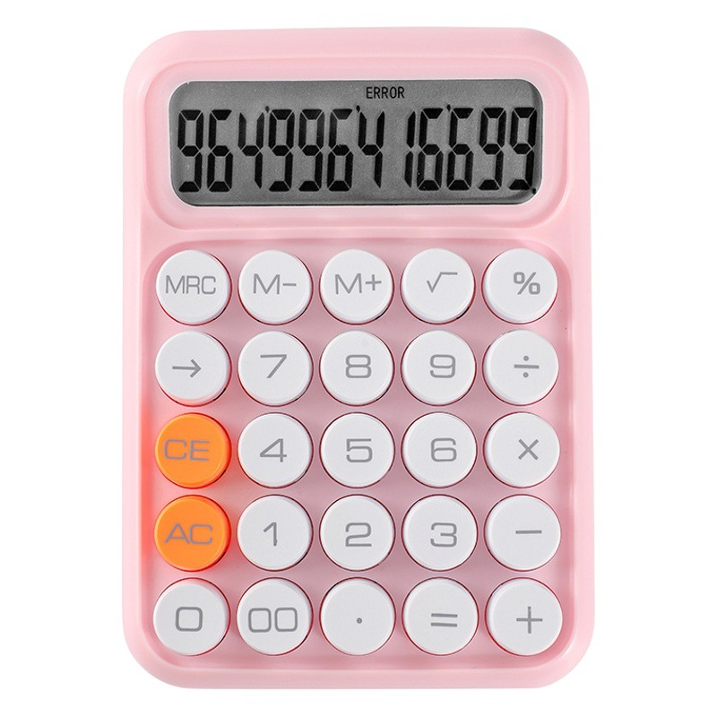 Nuevo 12-bit botón grande teclado flexible Calculadora de estudiante diosa color caramelo Oficina Contabilidad financiera