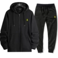 Black zipper suit gold