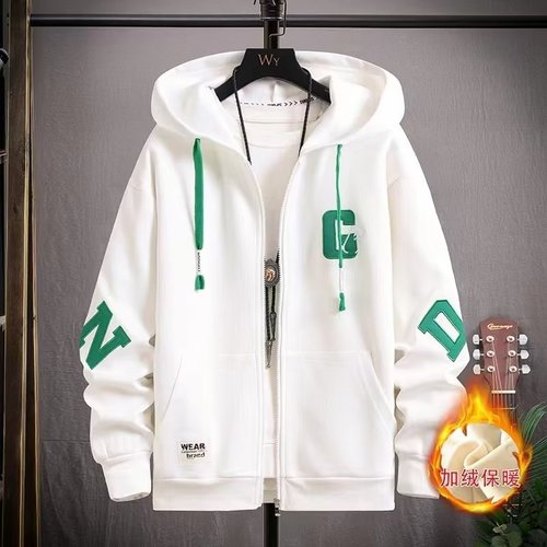 Autumn and Winter 13 High School & Junior High Students' Cardigan Jacket for 15-Year-Old Boys, 14-16 Year-Old Teens, and Older Kids – Fleece-Lined Sports Sweatshirt