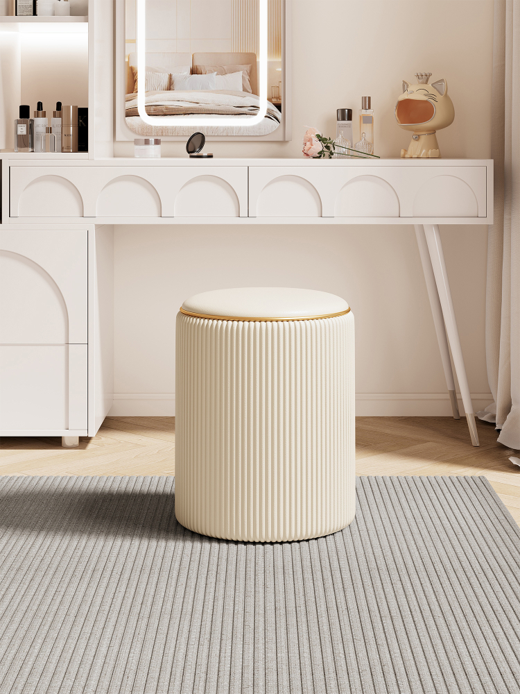 Makeup Stool for Girls' Bedroom 2025 New Model, Dressing Table Stool with a Sense of Light Luxury, Can Be Stored