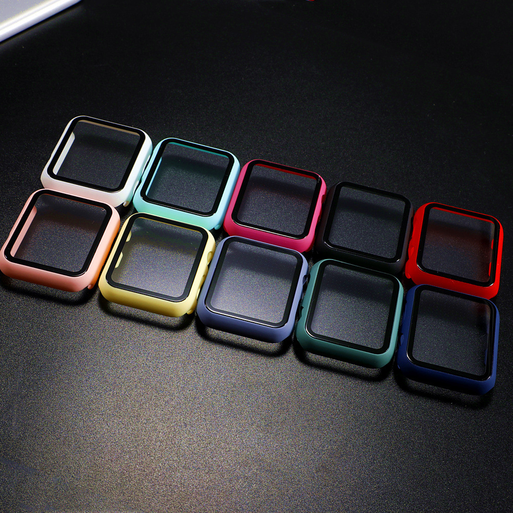 Suitable for Apple 3/4/5/6/SE/7 generation watch protective case iwatchPC hard shell tempered film integrated protective case