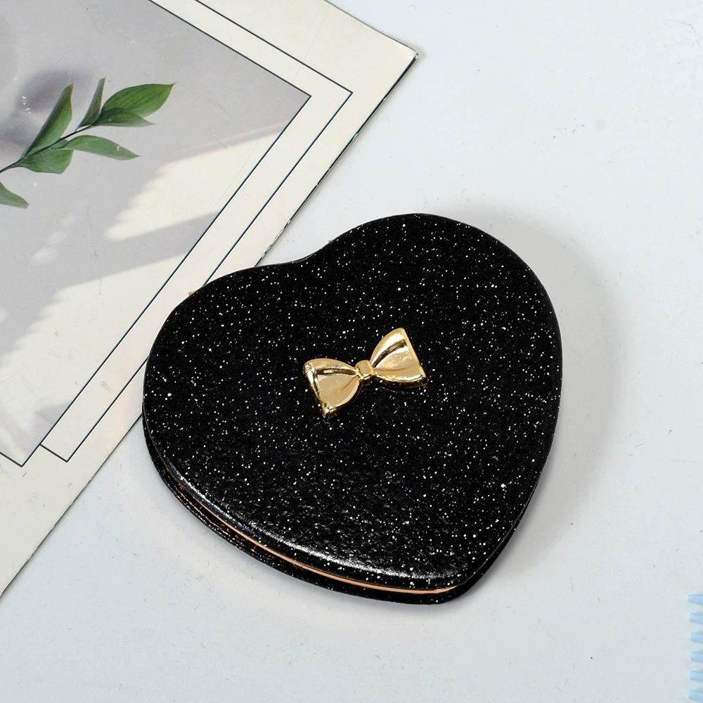 Double-sided Folding Handheld Mirror, Heart Pocket Design, Portable for Elementary Students
