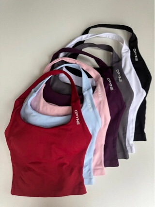 DFYNE New Color Longline Halter Neck Square Neck Thick Strap Sports Tank Top with Backless Design, Tight Fit, with Chest Pads, High-Intensity Sports Bra DFYNE New Color Longline Halter Neck Square Neck Thick Strap Sports Tank Top with Backless Design, Tight Fit, with Chest Pads, High-Intensity Sports Bra