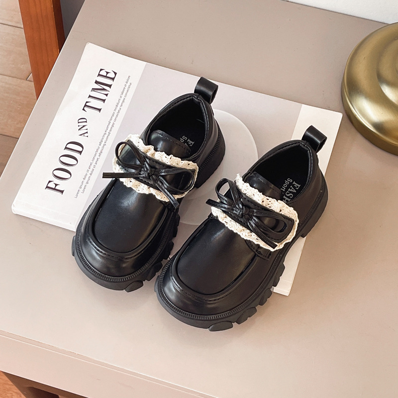 Zapatos de cuero para niñas 2025 otoño nuevo estilo de moda para niños con suela suave zapatos princesa de estilo británico Lefour zapatos para bebés mujeres zapatos
