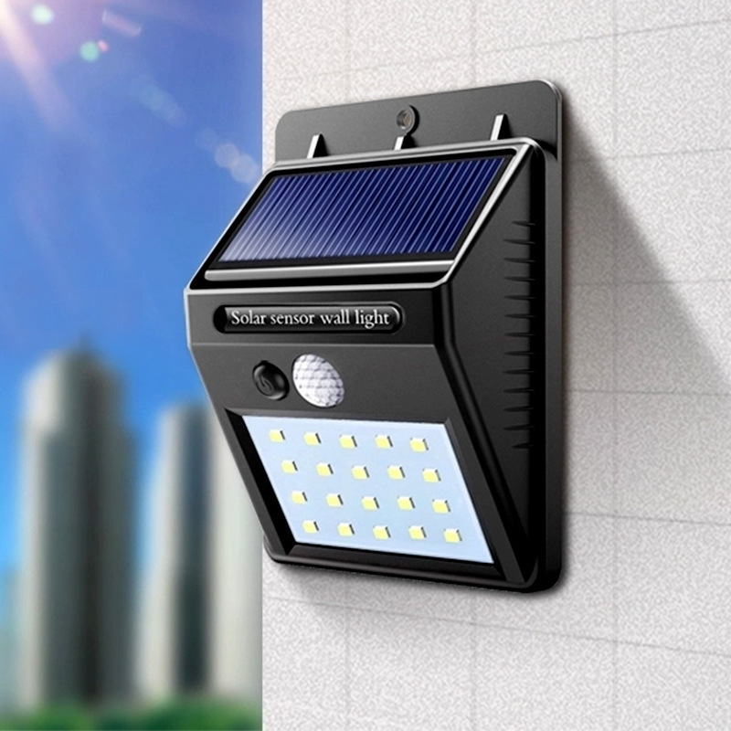 20 LED solar wall lamp human body induction courtyard small wall lamp factory direct sale a generation of hair