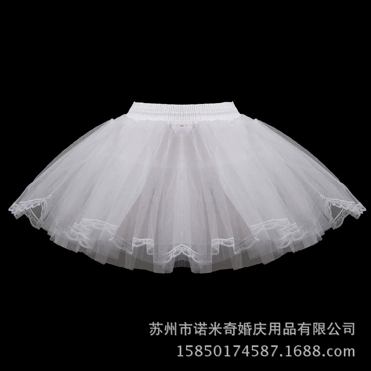 Оптовая трехслойная Жесткая сетка с мягкой поддержкой, детская юбка без костей с кружевной юбкой для свадебного платья