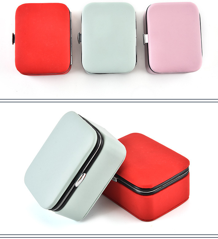 Solid Color Pattern Casual Solid Color Pu Leather Jewelry Boxes