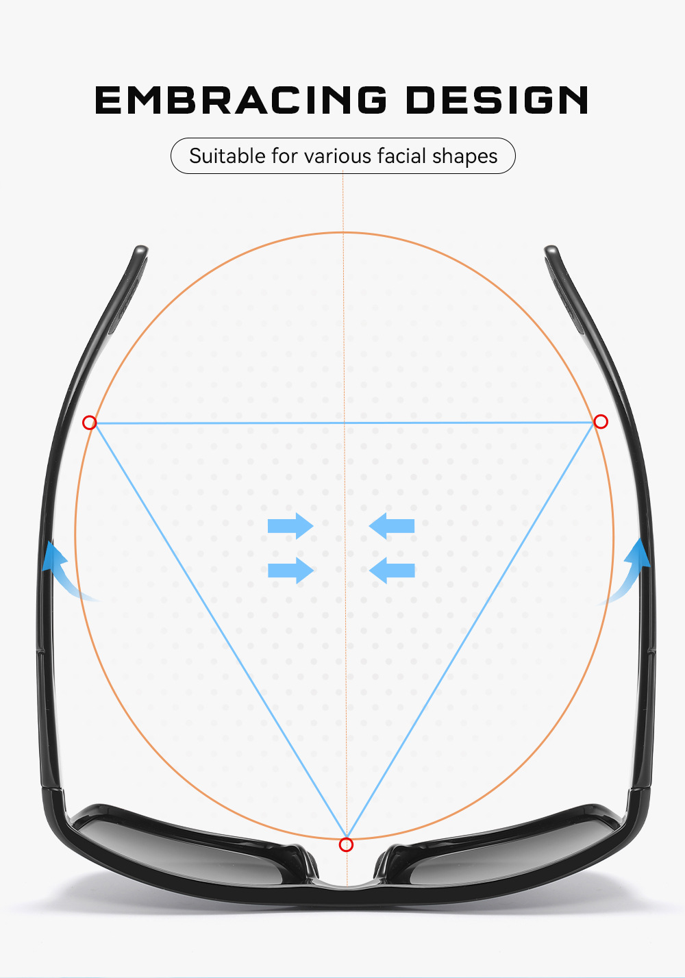 KDEAM Large Size Fashion Polarized Sunglasses Outdoor Casual Sunglasses Central Asia Eyewear Wholesale KD101-PLUS