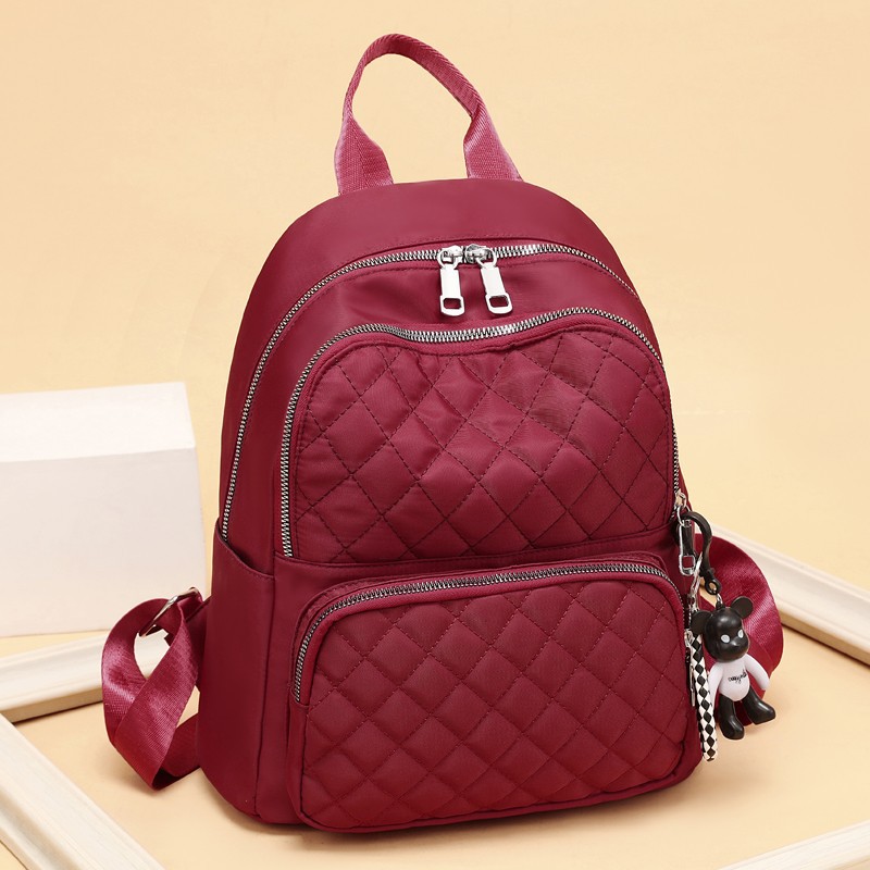 Rhombus mochila mujer nueva moda versátil estudiante mochila de gran capacidad textura simple mochila casual