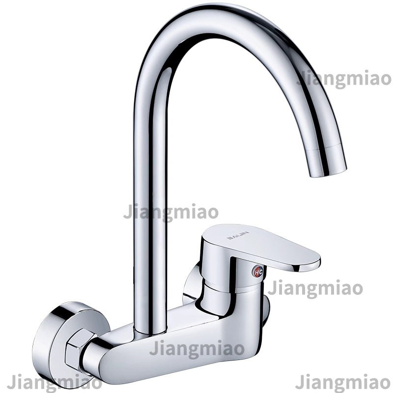 Grifo Giratorio de Cocina Empotrado para Agua Fría y Caliente, Acero Inoxidable