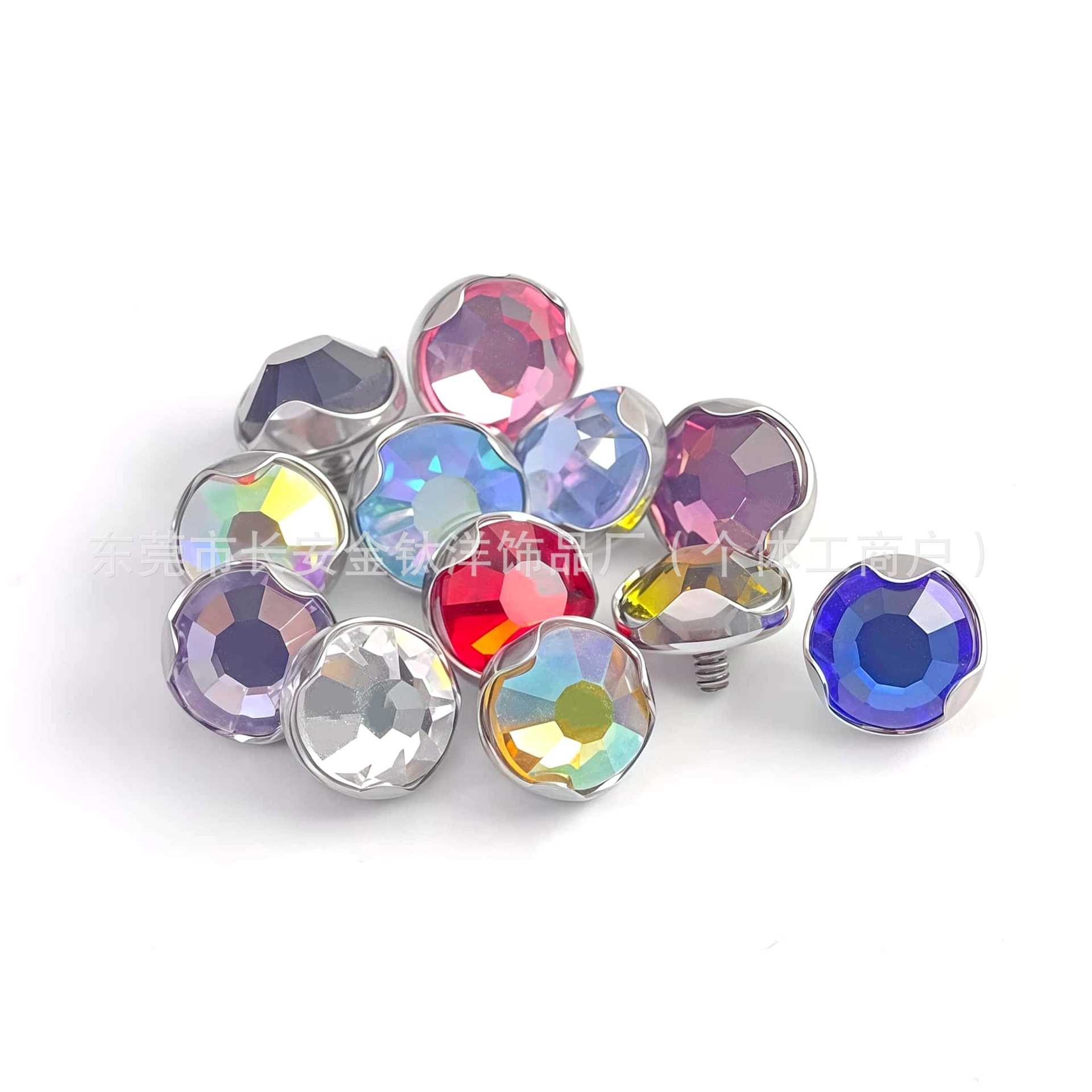F136 Titanium Wave Bezel CZ Lip Ear Navel Piercing Jewelry 1.2x4mm detail image 9