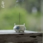 青花陶瓷文人功夫小摆件