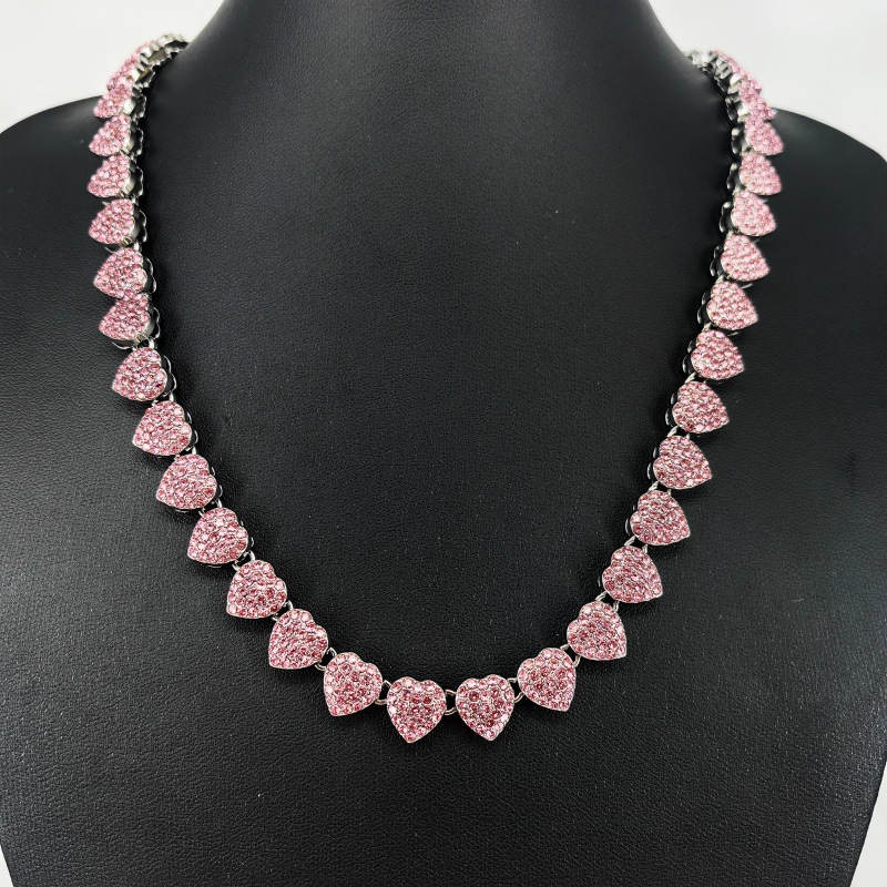 Geometric, Heart Shape Pattern Hip-Hop Geometric Heart Shape Alloy Layered Necklaces Wholesale