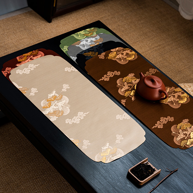 Yunsong Brocade Tea Mat Wholesale Zen Tea Tablecloth Tea Mat Table Runner Light Luxury National Style Japanese Style Small Tea Mat Tea Set Accessories