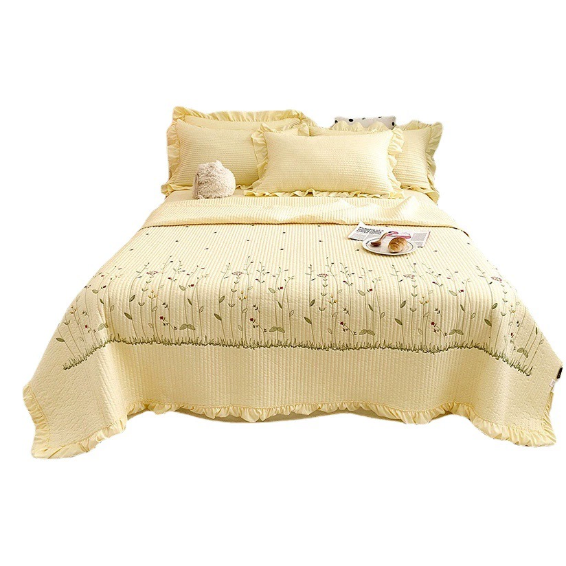 Южная Корея ins Blogger с шифоновым летним комплектом стеганых одеял для девочек, хлопковое двуспальное покрывало с рюшами