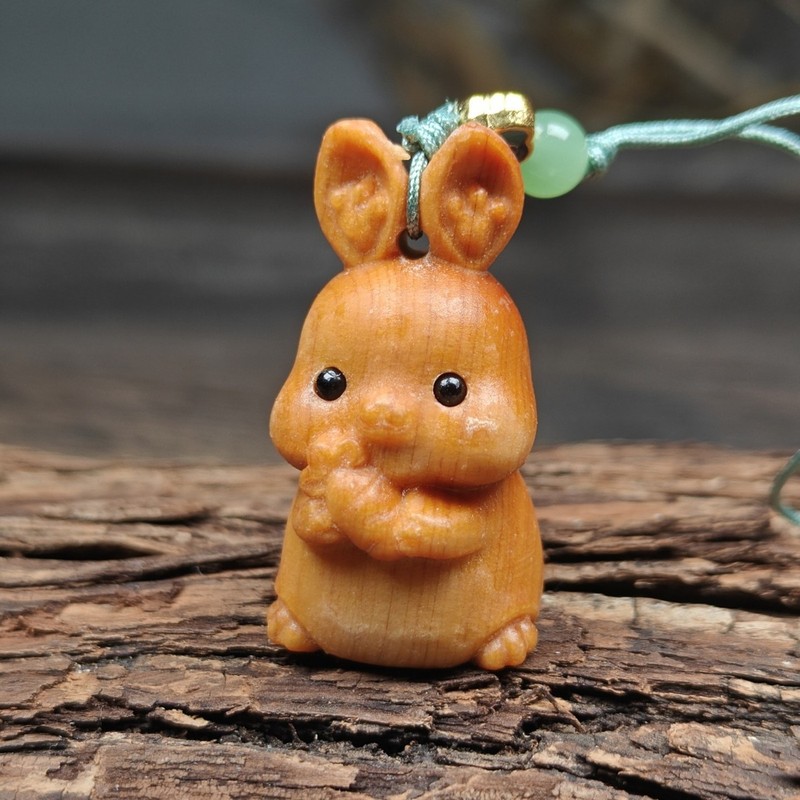 新しい蛇年干支ペンダント、天然本物のシダウッド彫刻工芸品、木彫りの装飾品、健康と楽しみ|undefined