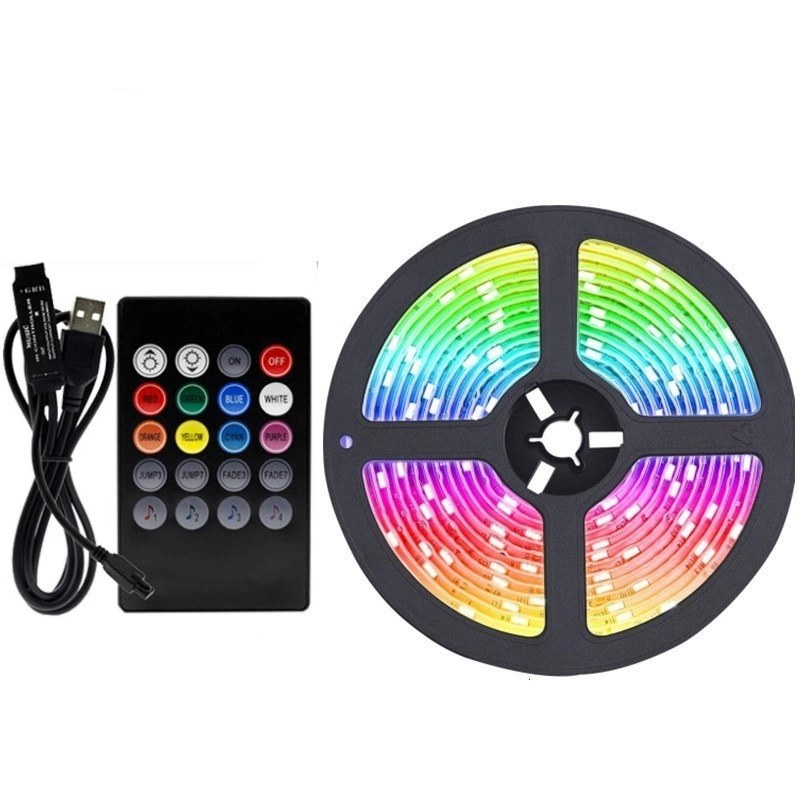 LED-лента RGB 5050, USB 5V низкое напряжение, синхронизация музыкой через Bluetooth, варианты длины/плотности