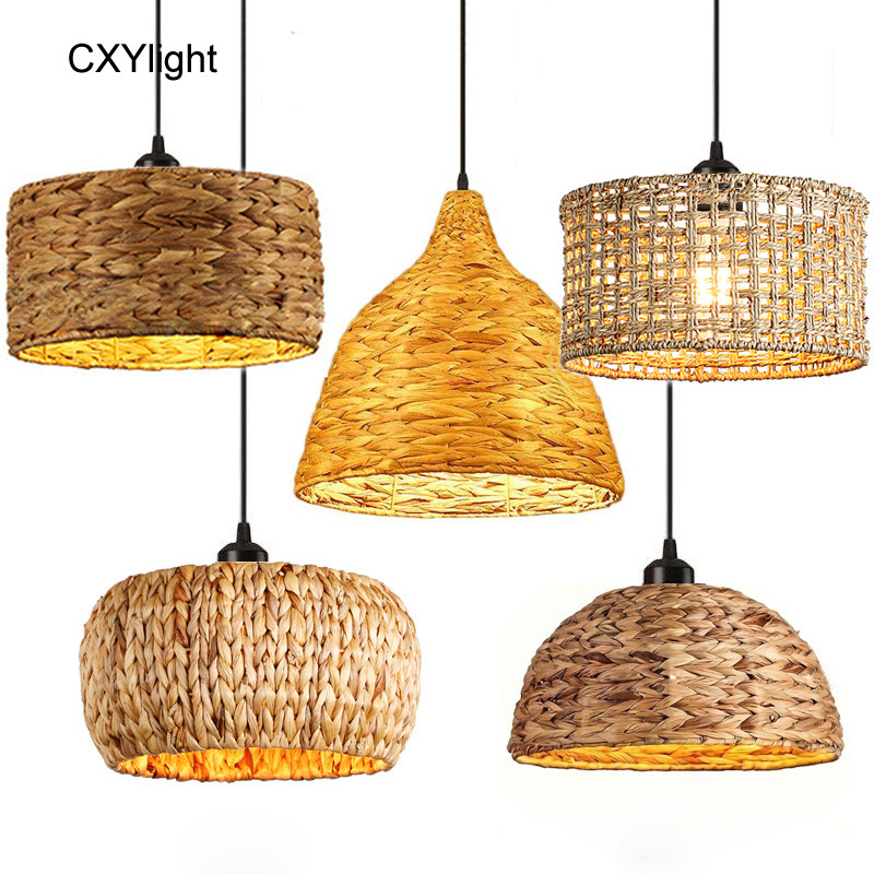 Cross-border Japanese rattan chandelier tea room rattan chandelier new Chinese woven lamps bohemian farmhouse rattan lamp