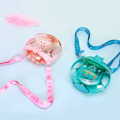 Summer New Sweet Donut Children's Cup with Straw Portable Student Plastic Cup Cute Cartoon Water Bottle Wholesale