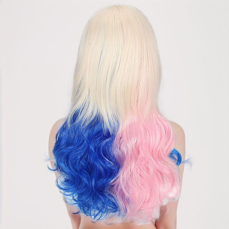 Equipo de la película Harleen Quinzel niña fea Hallie quayin forma gradiente peluca COSPLAY