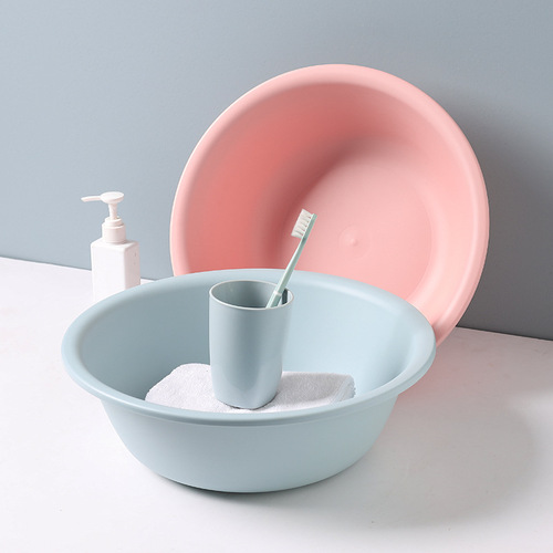 Matte round thickened matte plastic household face basin baby basin laundry basin foot washing basin student dormitory basin