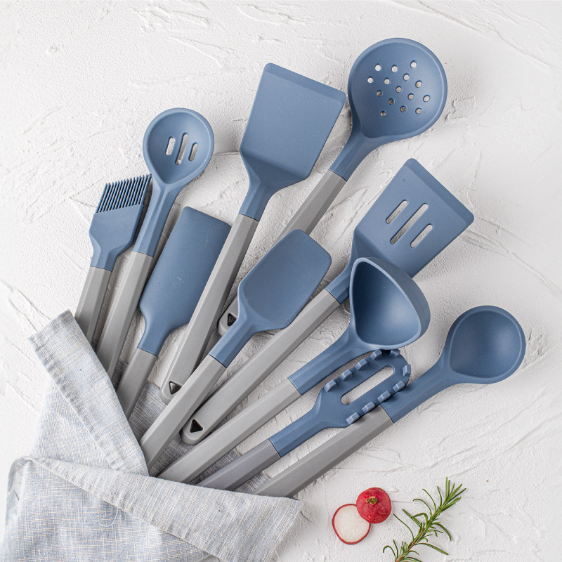 Nueva silicona utensilios de cocina 13 piezas conjunto hogar cocina pala sopa cuchara traje cocina utensilios de cocina traje con cubo de almacenamiento 12 piezas