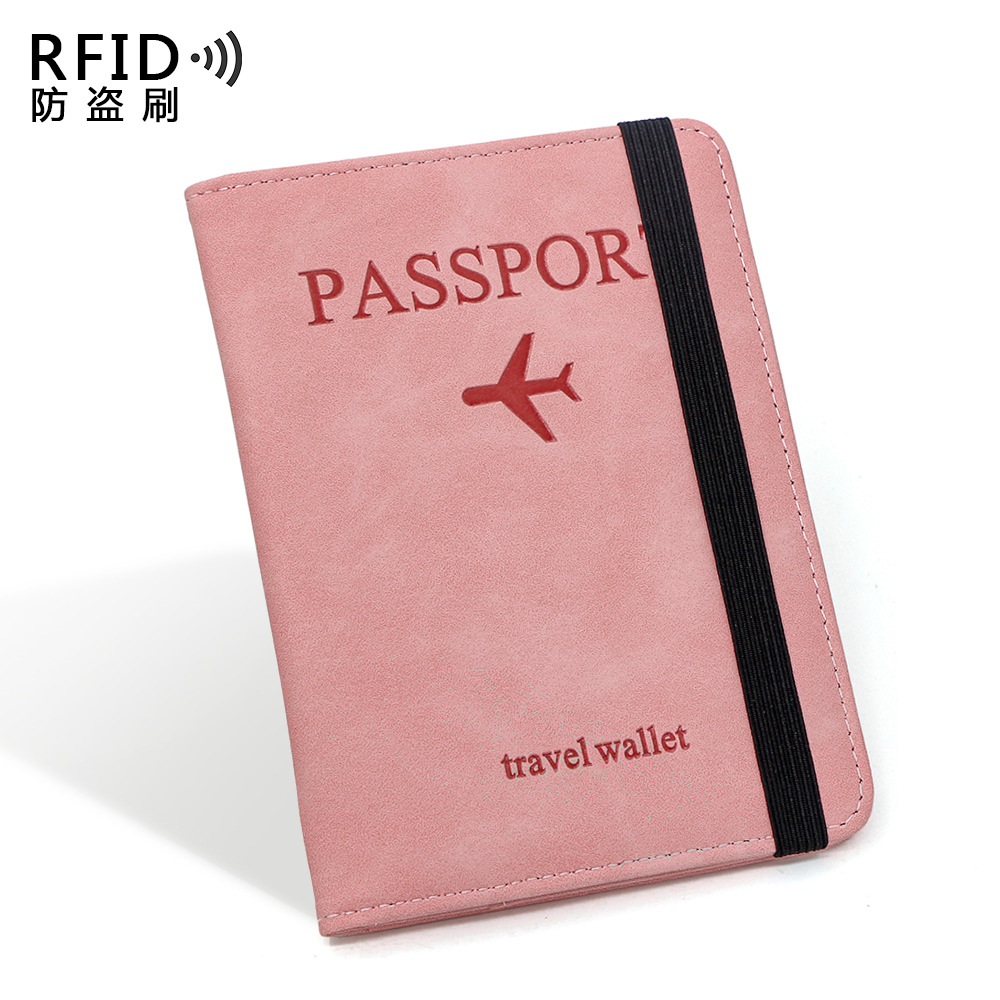 Bolsas de tarjetas de stock Amazon al por mayor RFID transfronterizo antimagnético viaje PU pasaporte clip de etiqueta de equipaje conjunto de pasaporte almacenamiento