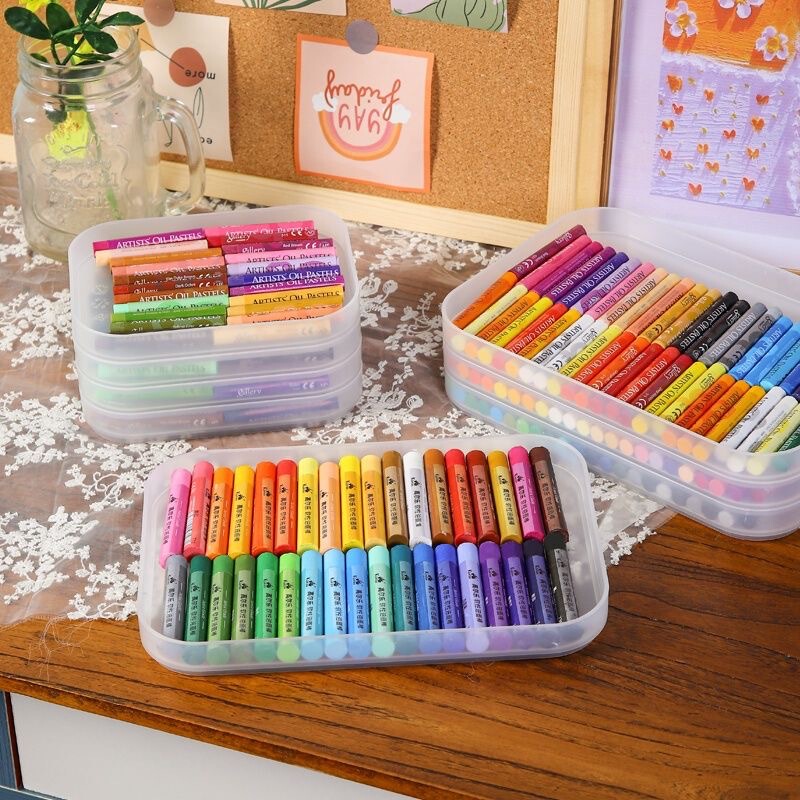 Oil Painting Stick Storage Box Gal Le Mei 36 Color Tray Desktop Children's Colored Pen Crayon Plastic Storage Box