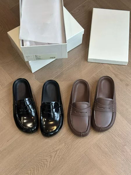 Early autumn new vintage-style thick-soled closed-toe mule slippers, comfortable and versatile slip-on loafers for women