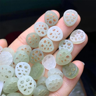 Shangwujie natural Hetian jade Qinghai material lotus root piece diy small pendant small drop bracelet Bodhi accessories
