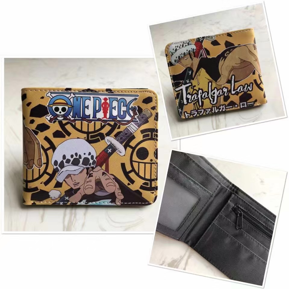 One Piece One Piece Cartera de dibujos animados japoneses Luffy Choba Solon plegable estudiantes PU cartera de cuero corta
