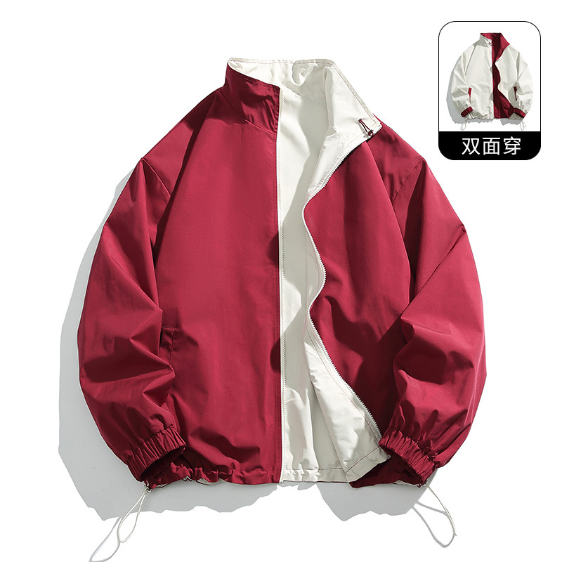 2024 primavera nueva moda casual de color sólido chaqueta de solapa hombre doble cara chaqueta de ropa de hombre