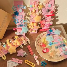 儿童发卡可爱星星发夹女多巴胺边夹刘海小夹子y2k鸭嘴夹批发头饰