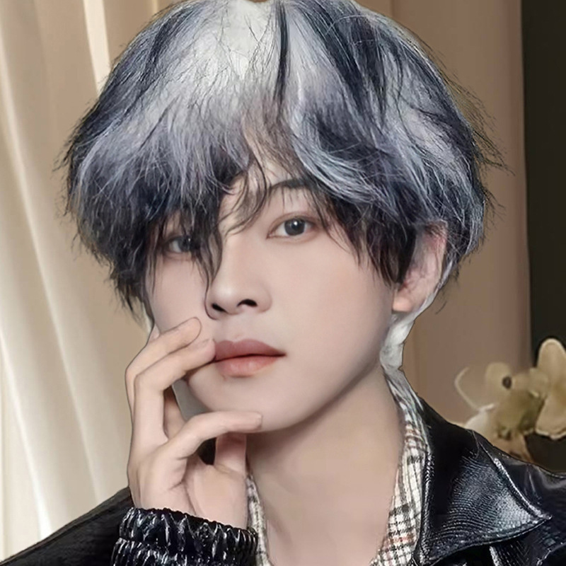 Wig men's short hair is too gay fake hair boys daily universal cos Japanese gradient dk headgear manufacturers supply Wig men's short hair is too gay fake hair boys daily universal cos Japanese gradient dk headgear manufacturers supply