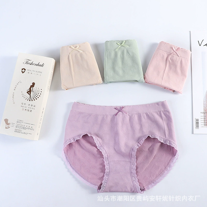 [Four Box] Женские трусики для бега 3,0, влагопроводящие графеновые хлопковые трусики с промежностью, кружевные трусы со средней талией, женские