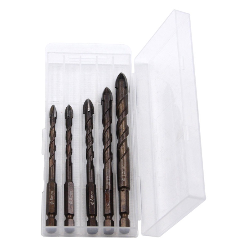 Mango hexagonal transfronterizo Taladro de vidrio cruzado azulejo agujero broca hornear espiral amarilla Pared de cerámica ojal Overlord Taladro