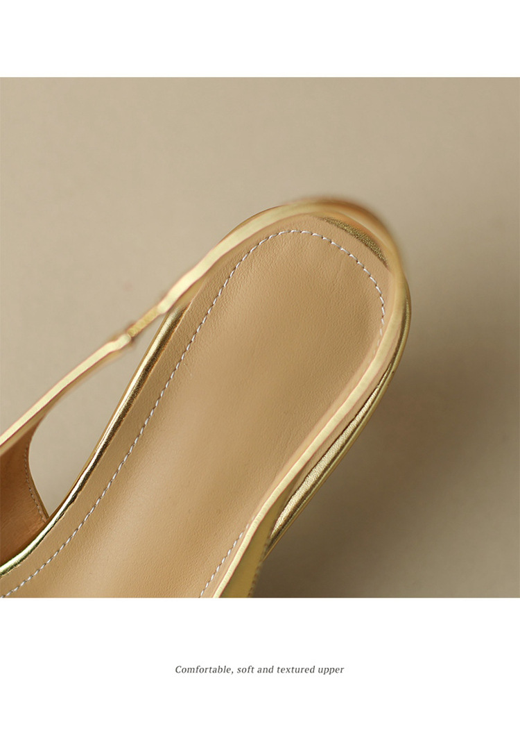 Sandal cao gót nữ mũi vuông hở mũi, gót thô 5.5 cm, phong cách Hàn Quốc, miệng nông — Da lộn cừu màu đen chi tiết 24
