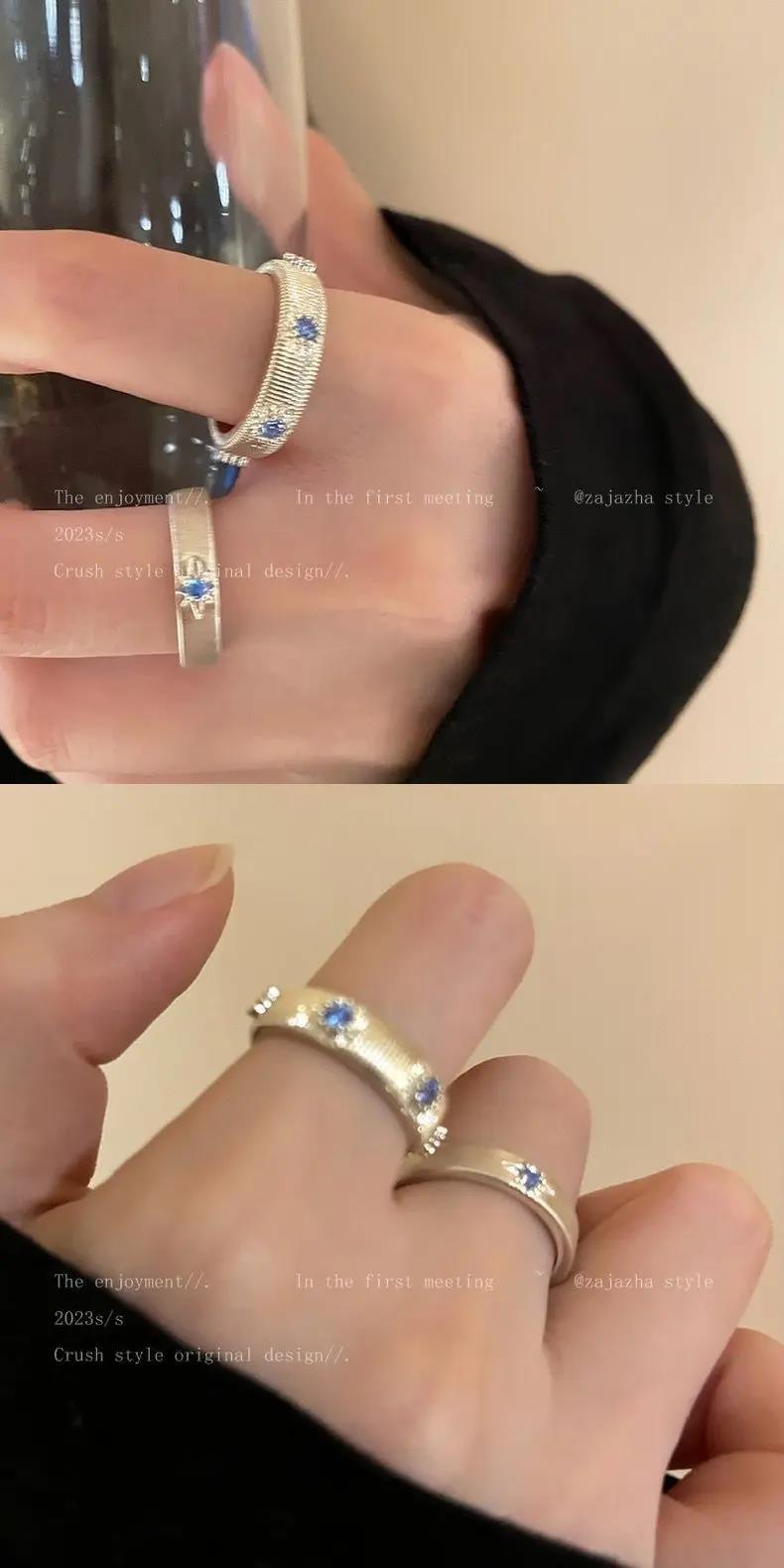 Anello da donna con pietra blu oceano stile designer_voghion.com