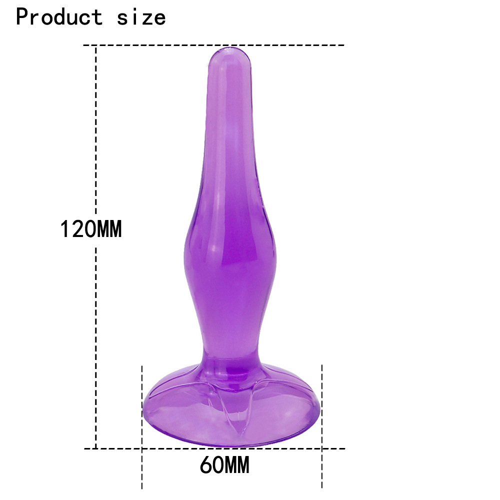 Anal Plug Beads Set with Vibrating Expander, TPE, Purple and Rose Red — detail image 5