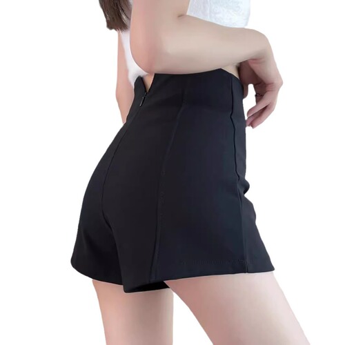 Black suit, thin short shorts for women 2025 summer petite high-waisted slimming tight hot pants A-line