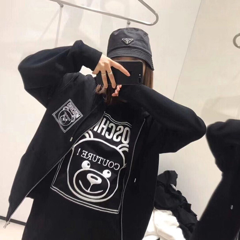 Moschino Moschino 2023 Early Autumn Inverted Character Family Style Big Bear Cartoon Short-Sleeved T-Shirt Men's Style