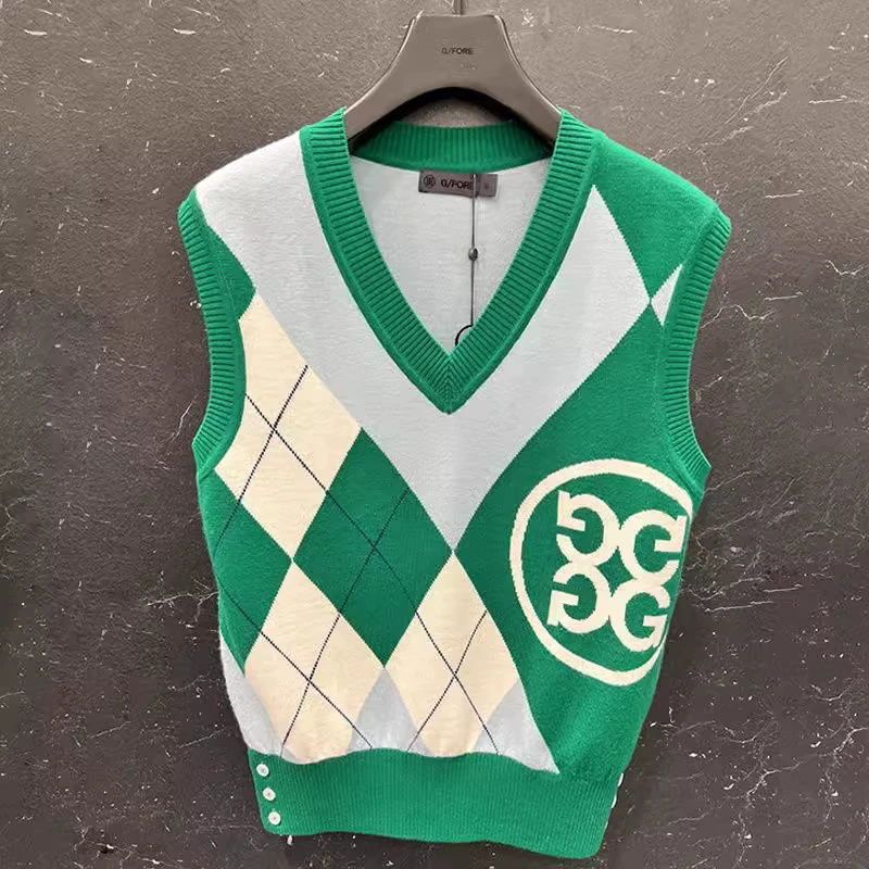 South Korea original golf clothing women's knitted vest anti-exposure short culottes men's and women's couple vest vest vest