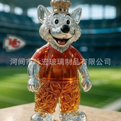 新品吉祥物威士忌酒瓶动物泡酒瓶高硼硅玻璃动物酒瓶装饰摆件跨境