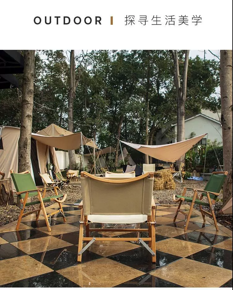 Outdoor Indoor Wooden Folding Moon Chair Beach Chair Potable Camping Picnic Relax Chairs