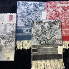 赵丽颖同款D家动物围巾仿羊山水画跨境节日礼物围巾女士披肩礼盒