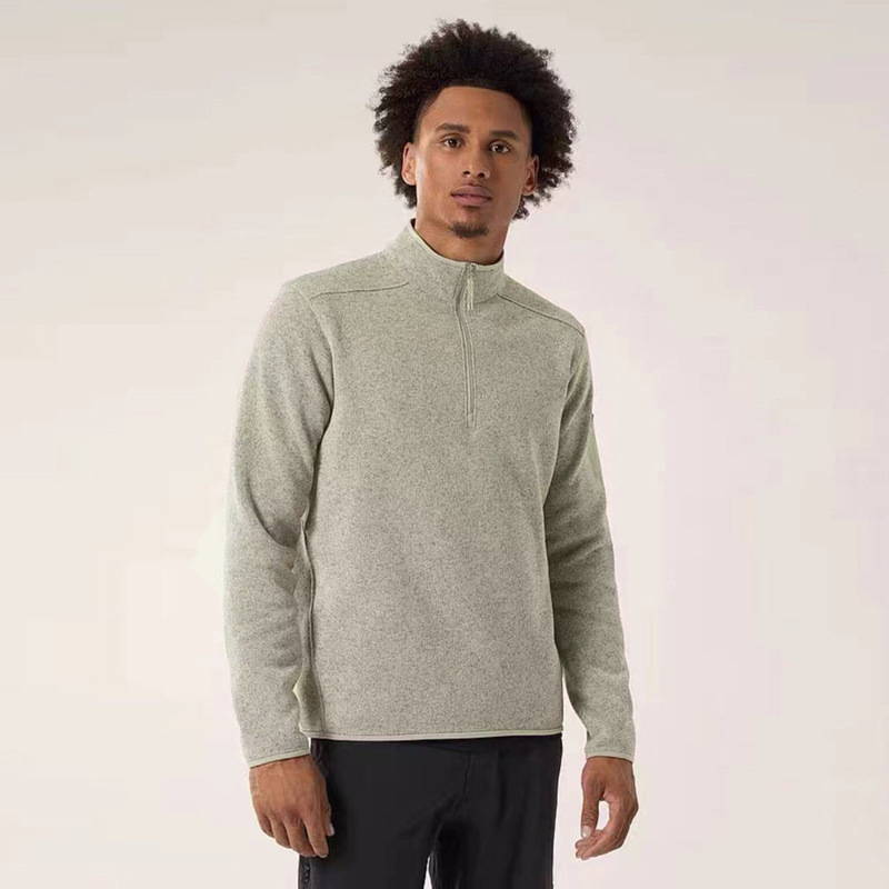 Bird House Same Style Stand Collar Half-Zip Fleece Jacket Unisex Spring and Autumn Thin Popular Pullover Sweatshirt Base Shirt