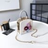 Small clutch bag from pearl, chain on chain, shoulder bag, 2022 collection, Korean style, flowered, food bag