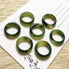 厂家批发红玛瑙戒指6毫米宽内径17-18毫米红玉髓戒指黄玛瑙绿戒指