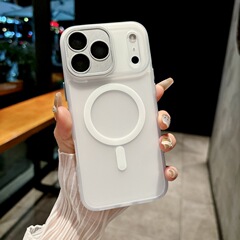 亚马逊跨境适用iPhone17金盾肤感磨砂磁吸手机壳苹果16带镜头膜15