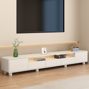 Small Apartment Simple Storage Cabinet High-end Feeling Floor Living Room Floor Cabinet Solid Wood TV Cabinet Coffee Table Combination Light Luxury Living Room
